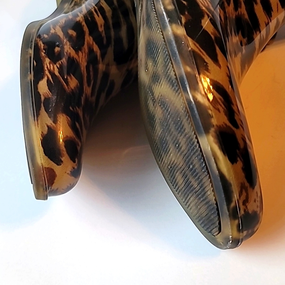 J. Crew Chelsea 🐆 Leopard Rain Boots, size 9 - Picture 10 of 12